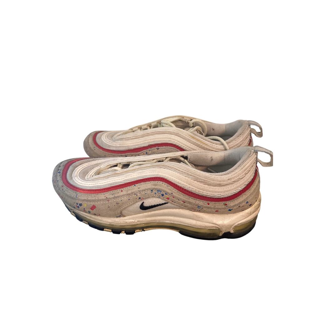 Nike Shoes Mens Size 9.5 White Air Max 97 Paint Splatter Athletic o
